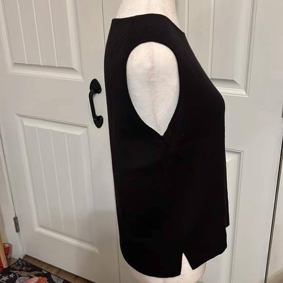 EILEEN FISHER Women’s Black Sleeveless Italian Wool size Medium Tunic Sweater - Picture 5 of 7